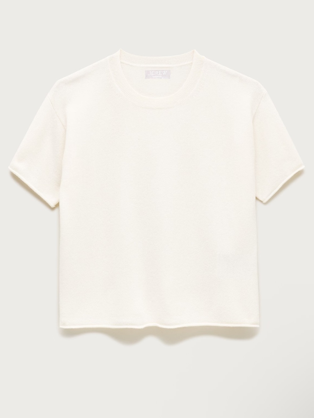 J.Crew Rolled Cashmere Relaxed Ivory Sweater Shortsleeve Sweater CR215 Xsmall